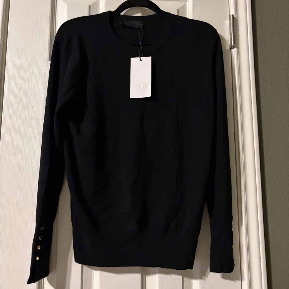 Zara Black Crew Neck Sweater